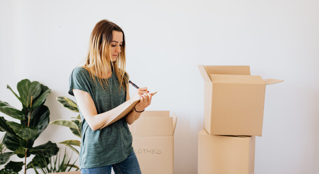 young women packing boxes